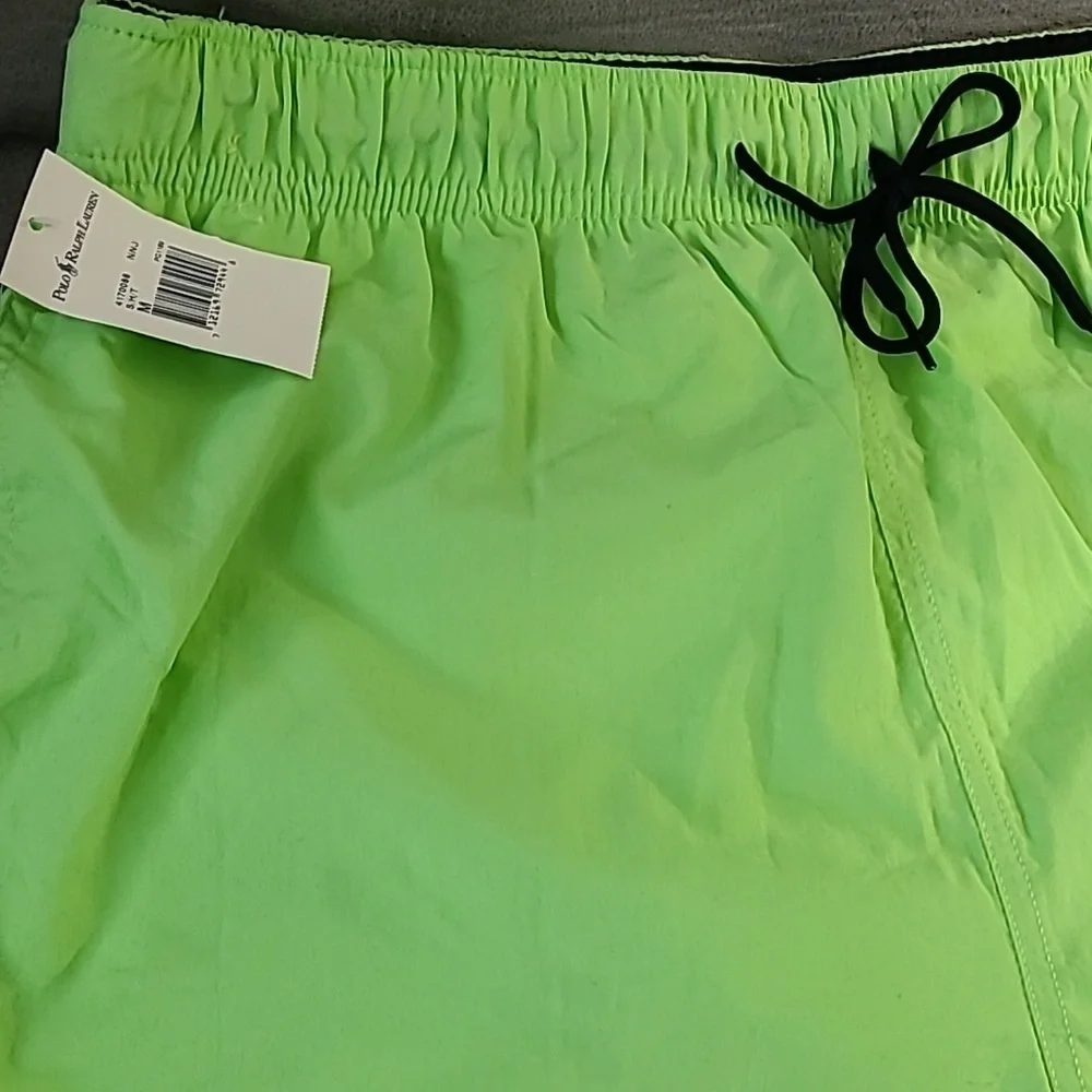 Vtg Polo Ralph Lauren swim trunks light lime green 3 pockets men's‎ M NWT